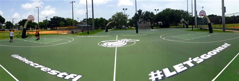 Basketball Court with Heat logos at Suniland Park