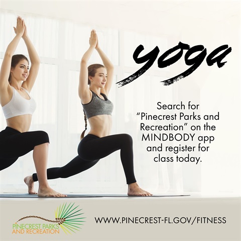 two women in yoga pose with text
