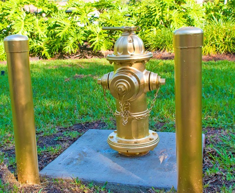 gold fire hydrant